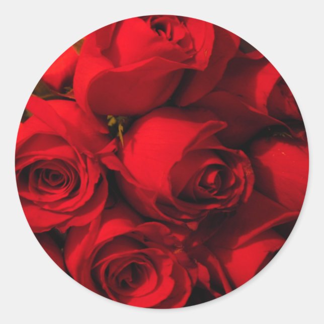 Pegatina Redonda Crimson Bouquet (Anverso)