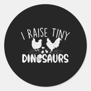 Pegatina Redonda Crío Dinosaurios Pequeños - Granjero Amante de las