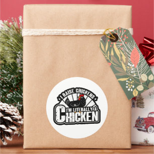 Pegatina Redonda Crio gallinas, divertidos regalos de granjeros par