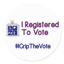 #CripTheVote REGISTRÉ pegatinas (redondos) pequeño