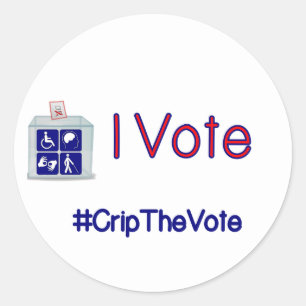 Pegatina Redonda #CripTheVote VOTO pegatinas (redondos) pequeños