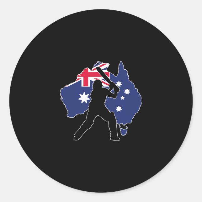 Pegatina Redonda Críquet Australia  (Anverso)