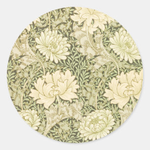 Pegatina Redonda Crisantemo por William Morris, Arte de época