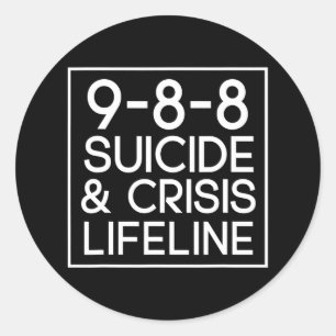 Pegatina Redonda Crisis de concienciación sobre el suicidio Vida út