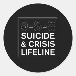 Pegatina Redonda Crisis de sensibilización sobre el suicidio 988 1