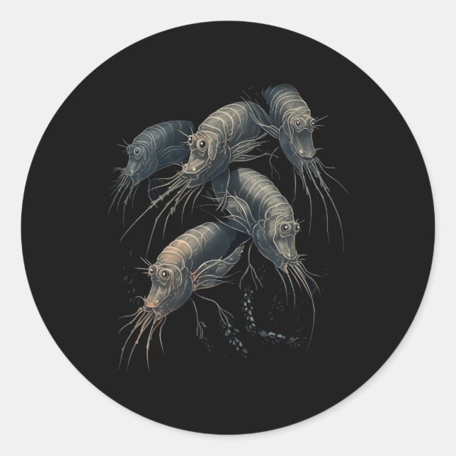 Pegatina Redonda Cristal de cóctel de camarón Prawn (Anverso)