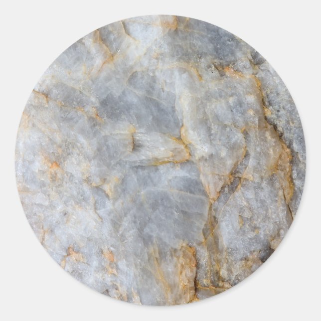 Pegatina Redonda Cristal Gray Quartz clásico (Anverso)