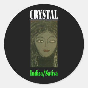 PEGATINA REDONDA CRISTAL INDICA SATIVA