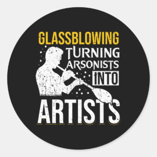 Pegatina Redonda Cristales convierten a pirómanos en cristales