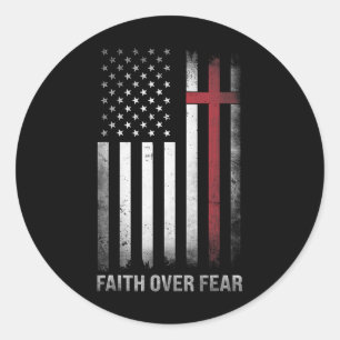 Pegatina Redonda Cristianismo Nosotros Bandera De Estados Unidos Am