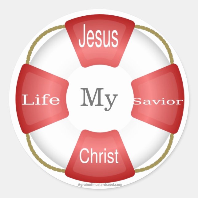 Pegatina Redonda cristiano (Anverso)