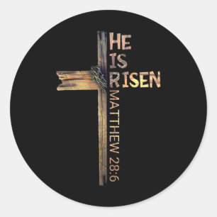 Pegatina Redonda Cristiano De Pascua Es Hombres De Resurrección Del