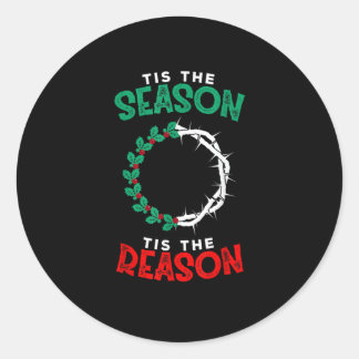 Pegatina Redonda Cristiano navidad - Esta es la temporada