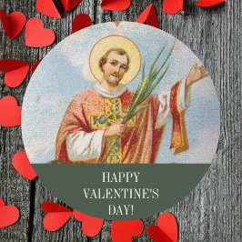 Pegatina Redonda Cristiano religioso: Feliz Día de San Valentín