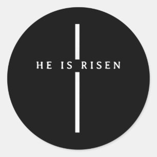Pegatina Redonda Cristianos Jesús Se Levanta La Biblia De Pascua Ve