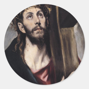 Pegatina Redonda Cristo_cargando_la_cruz_1580