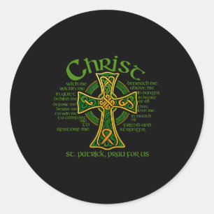 Pegatina Redonda Cristo Conmigo Cruz Celta St. Patrick Breastplat