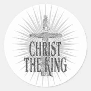 Pegatina Redonda Cristo el Rey 2