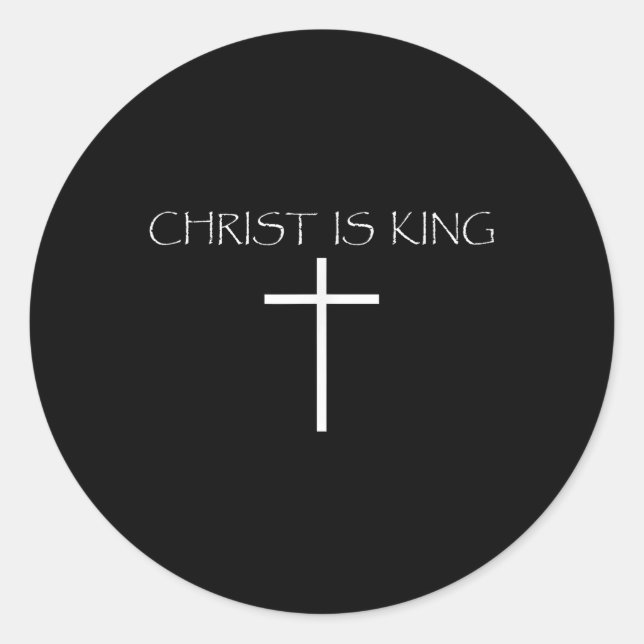 Pegatina Redonda Cristo es Rey Iglesia Cristiana Iglesia Cristo es  (Anverso)