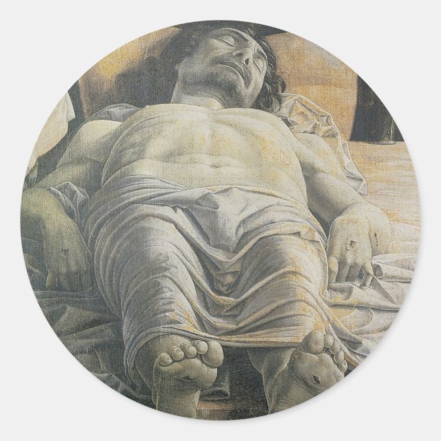 Pegatina Redonda Cristo muerto (Anverso)