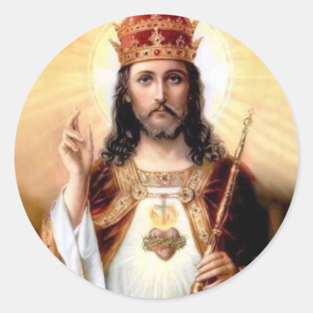 Pegatina Redonda Cristo Rey (Anverso)