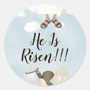 Pegatina Redonda Cristo se levanta en la Pascua