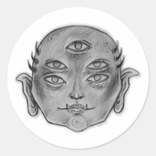 Pegatina Redonda Crítica mística Hannya