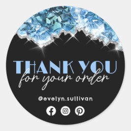 Pegatina Redonda Críticos Azules Gracias