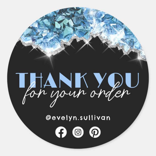 Pegatina Redonda Críticos Azules Gracias (Anverso)