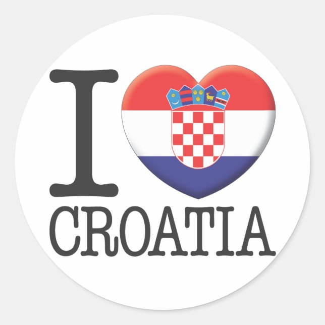 Pegatina Redonda Croacia (Anverso)