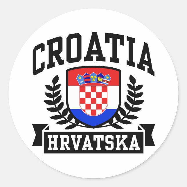 Pegatina Redonda Croacia (Anverso)