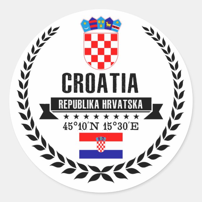 Pegatina Redonda Croacia (Anverso)