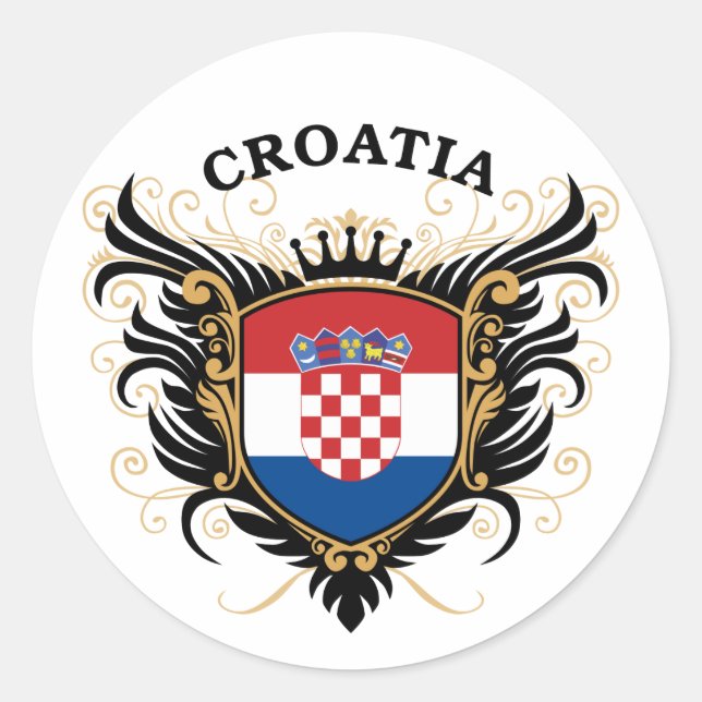 Pegatina Redonda Croacia (Anverso)