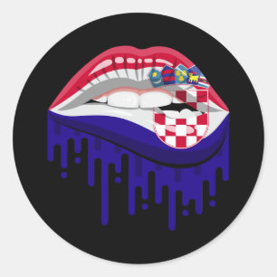 Pegatina Redonda Croacia: bandera de la raíz del orgullo