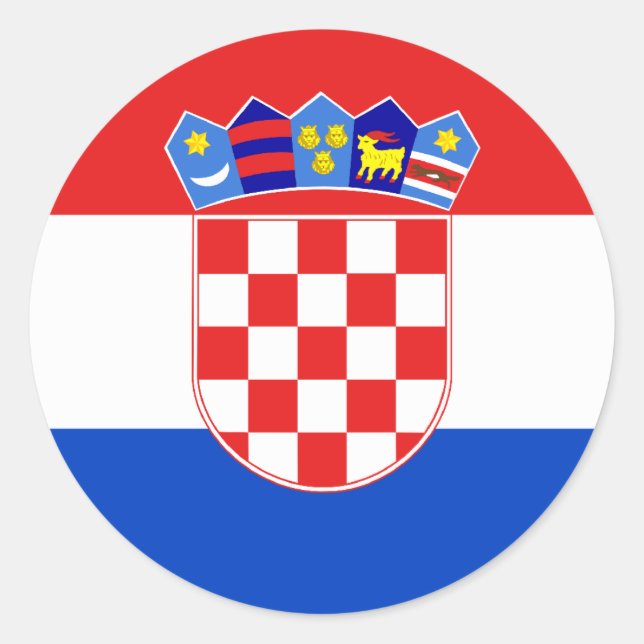 Pegatina Redonda Croacia, Croacia (Anverso)