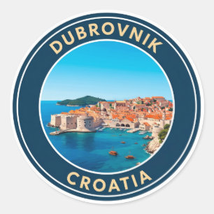Pegatina Redonda Croacia Dubrovnik Viajes