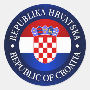 Pegatina Redonda Croacia (rd)