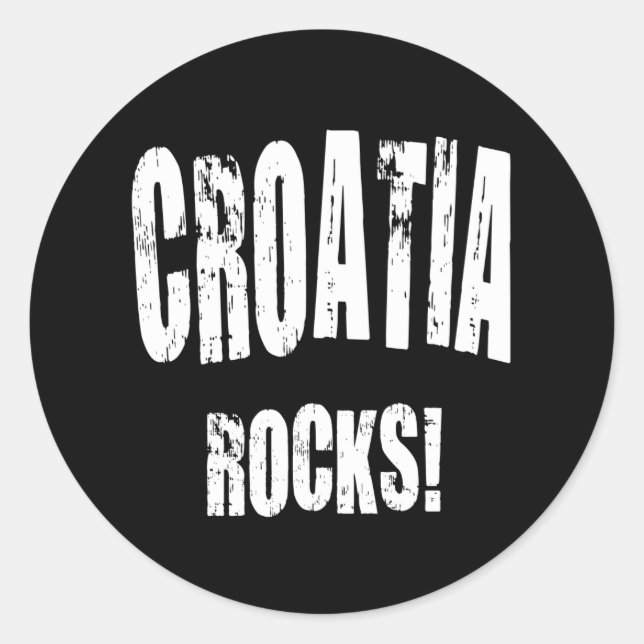 Pegatina Redonda ¡Croacia roca! (Anverso)