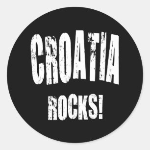 Pegatina Redonda ¡Croacia roca!