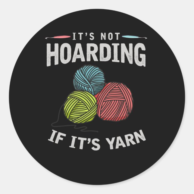 Pegatina Redonda Crochet Hobby Crafting Yarn Knitter (Anverso)