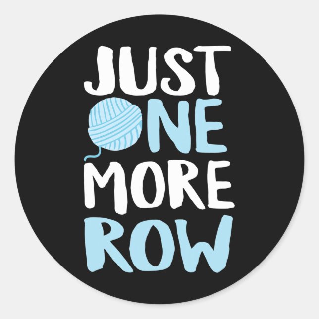 Pegatina Redonda Crochet One More Row Yarn And Hook Needle (Anverso)