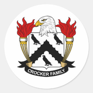 Pegatina Redonda Crocker Family Crest