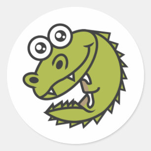 Pegatina Redonda Crocodile Cute Baby Croc