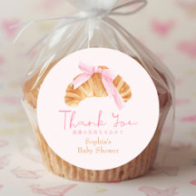 Croissant Coquette de agradecimiento para Baby Sho