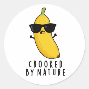 Pegatina Redonda Cromado por la Naturaleza Funny Banana Pun