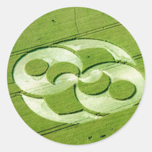 Pegatina Redonda Crop Circle Julia Set Liddington Castle 1996