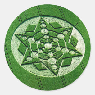 Pegatina Redonda Crop Circle Spinning Star Wiltshire