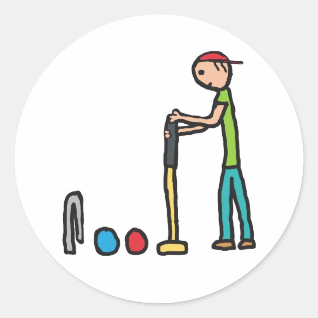 Pegatina Redonda Croquet (Anverso)