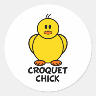Pegatina Redonda Croquet Chick