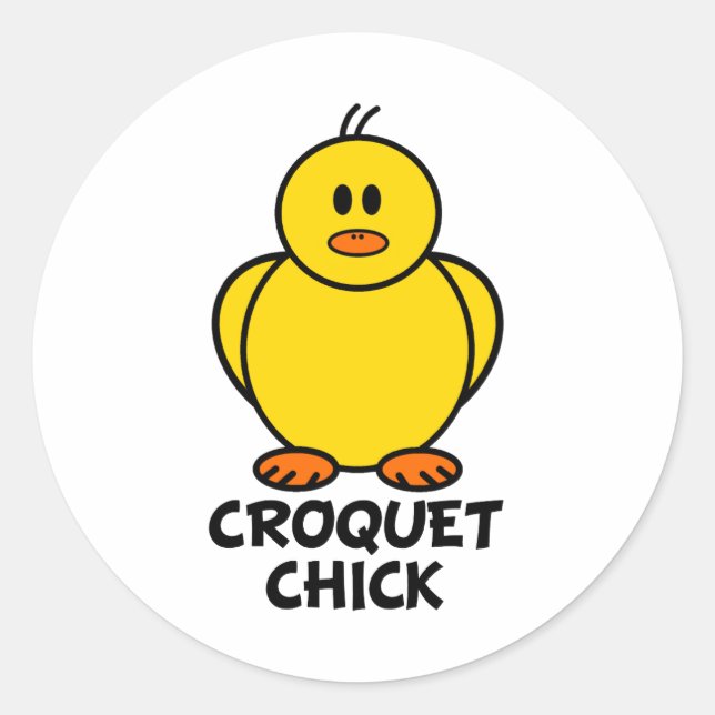 Pegatina Redonda Croquet Chick (Anverso)